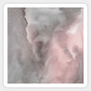 Pink and Grey Marble Glitter Sparkle Sticker